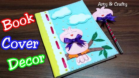 DIY Bookcover Decoration /Notebook Cover Design / Decorate Notebook / Project File Cover ...