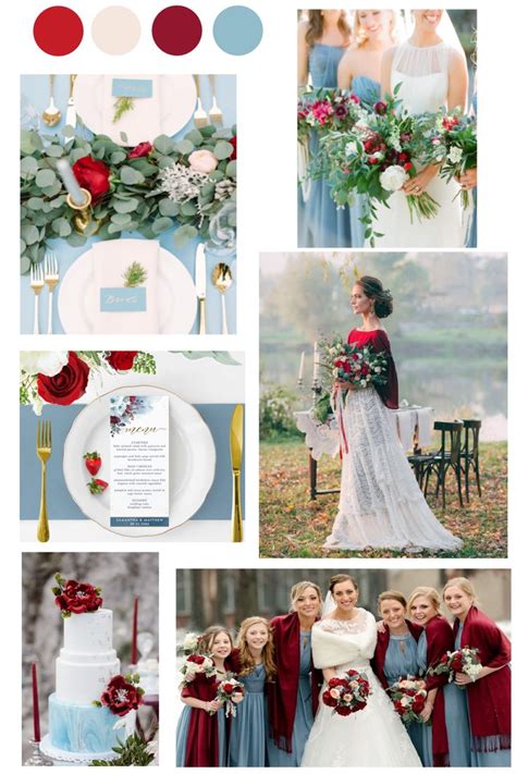 Dreamy Red and Dusty Blue Wedding Color Palette | Matrimonio gatto, Matrimonio, Idee