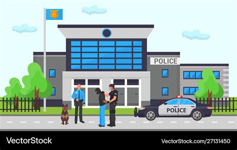 Police office station two Royalty Free Vector Image