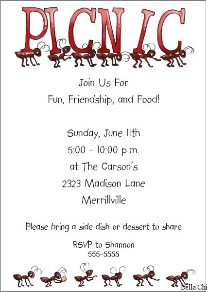 Company Picnic Invitation Ideas