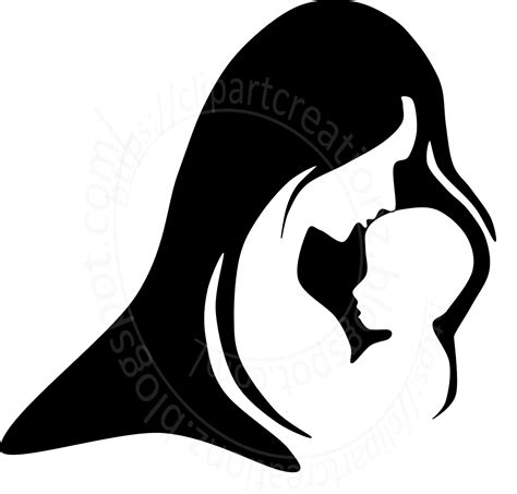 Mother and Child Clipart Black and White | Clip art, Clipart black and white, Kids clipart