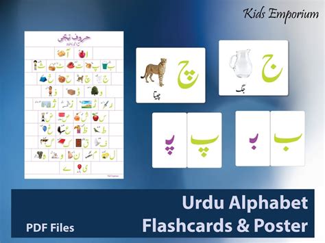 Urdu Alphabet Flashcards & Poster printables - Etsy