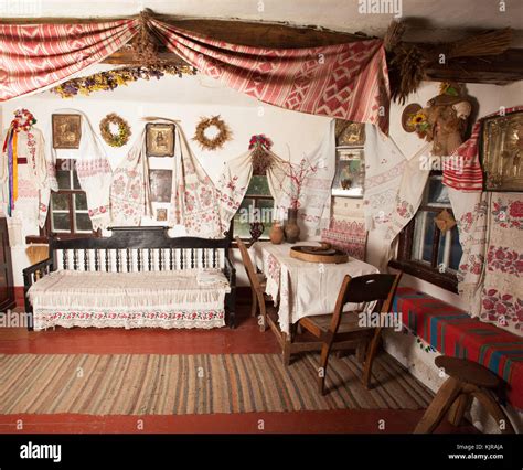 interior of the Ukrainian house authentic embroidery and decoration of the house Stock Photo - Alamy