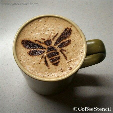 Coffee art - bee (coffee-stencil) Coffee Shop, Coffee Latte Art, I Love ...