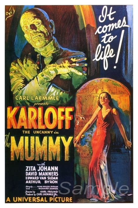 The Mummy Movie Film Poster Fabric Vintage Wall Art Print Dorm Room Decoration shipping them ...