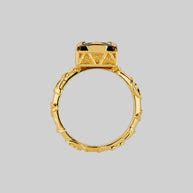 VAULT. Square Onyx & Ivy Ring - Gold – REGALROSE