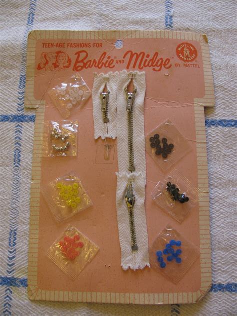 Barbie Doll Sewing Notions Buttons Zippers by gaelianna on Etsy