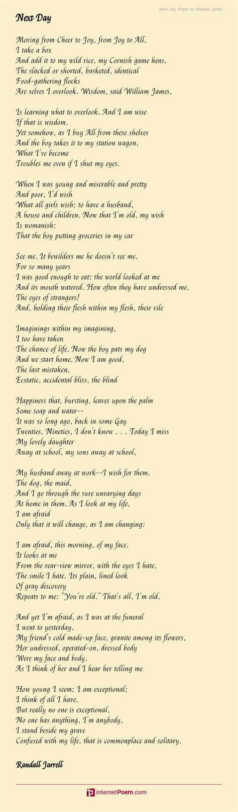 Next Day Poem by Randall Jarrell