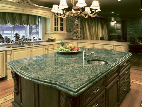 Green Island Countertop - Stone Photo Gallery | Green granite kitchen ...