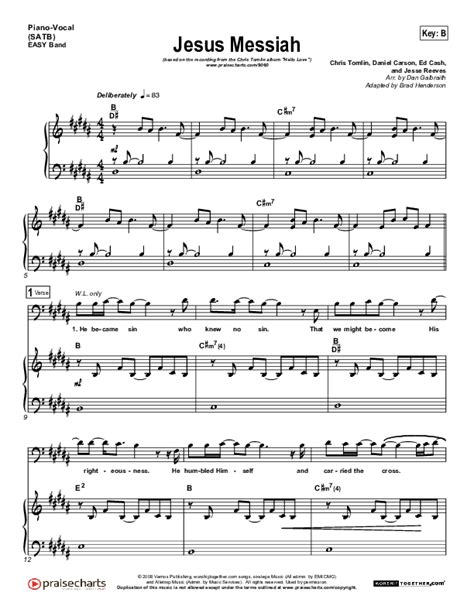 Jesus Messiah Sheet Music PDF (Chris Tomlin) - PraiseCharts