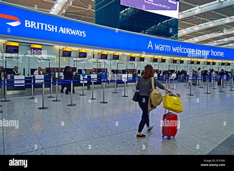 View of Terminal 5 Departures at Heathrow Airport, London Borough of Hillingdon, London, England ...