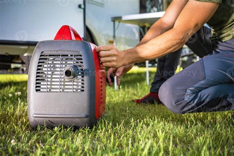 Portable Electricity Generator on a Camping 37389027 Stock Photo at ...