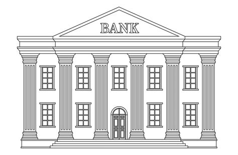 Line bank building icon. Vector bank isolated on white background By Microvector | TheHungryJPEG