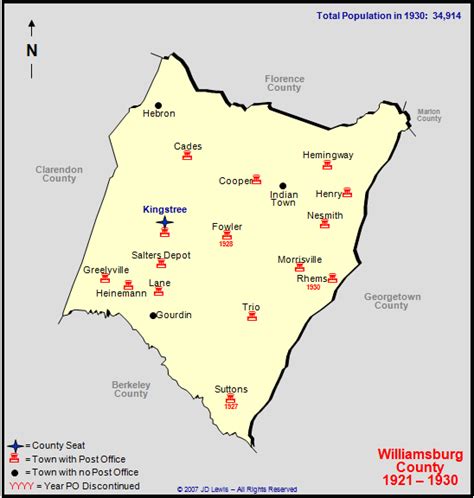 Williamsburg County, SC - 1921 to 1930