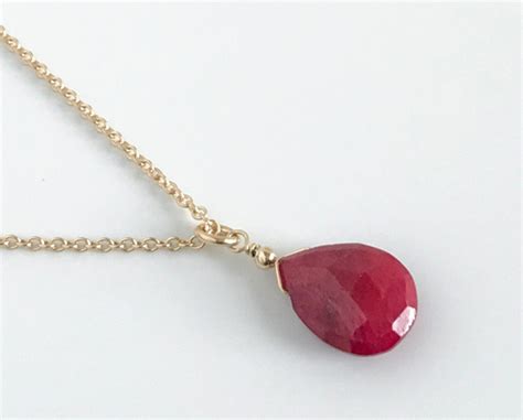 Ruby-Briolette-Birthstone-Necklace | Craft Minute