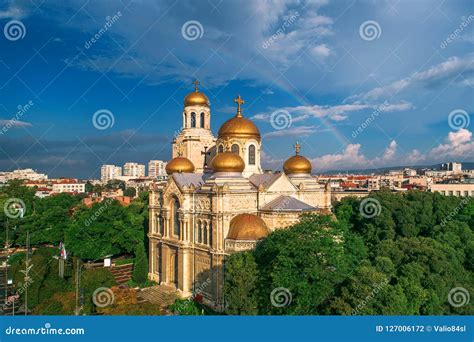 The Cathedral of the Assumption in Varna, Aerial View Stock Photo - Image of asphalt, landmark ...