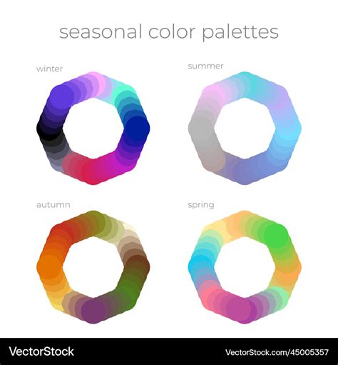 Seasonal color analysis wheel palette with best Vector Image