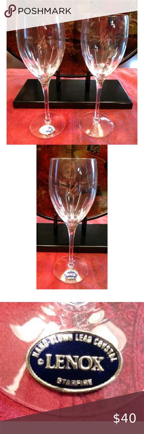 Lenox-Pair of Hand Blown Crystal Wine Glasses 🍷 | Crystal wine glasses, Lenox wine glasses, Wine ...