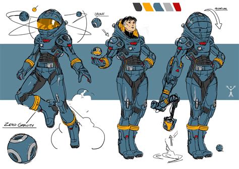 ArtStation - Blue Space Suit Design, Fred Augis | Character design, Sci fi character design ...