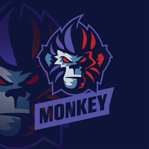 Blue Red Monkey Esport Logo 11127921 Vector Art at Vecteezy