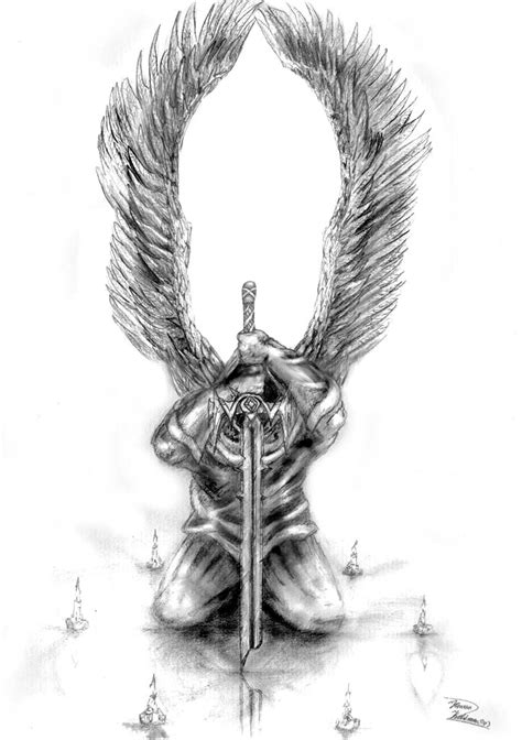 Kneeling Angel Drawing at PaintingValley.com | Explore collection of Kneeling Angel Drawing