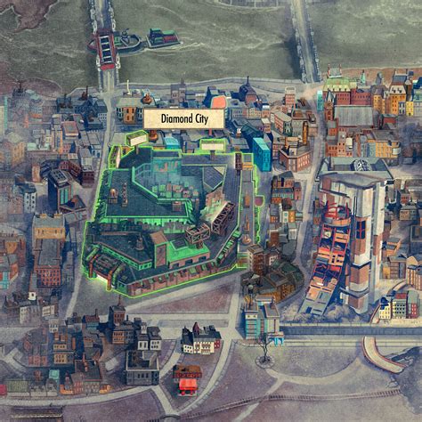 Bone and Brush Studios - Fallout 4 - Downtown Bostom 2D Map -Wasteland Warfare