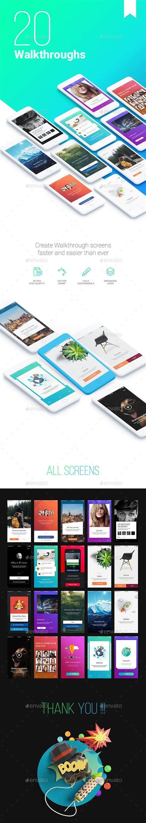 Walkthroughs - Mobile Template UI kit | Mobile template, Ui kit, Web ...