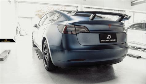 FUTURE DESIGN - TESLA MODEL 3 DRY CARBON REAR WING SPOILER - Mod Central