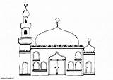 Mosque 1 coloring Page sketch template
