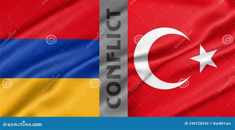 Conflict Armenia and Turkey, War between Armenia Vs Turkey, Fabric National Flag Armenia and ...