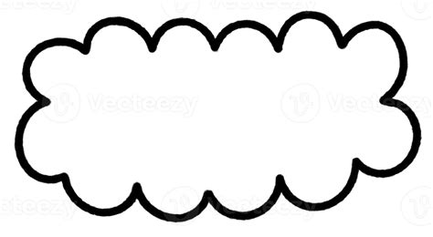 Cloud frame text box Speech Bubble doodle line art. 18803417 PNG