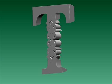 letter T 3D model 3D printable | CGTrader