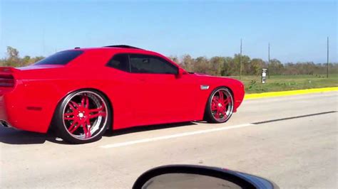 26inch RIMS RED DODGE CHALLENGER SRT WIDE BODY!!! - YouTube