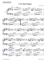 I Can Only Imagine-MercyMe Free Piano Sheet Music & Piano Chords