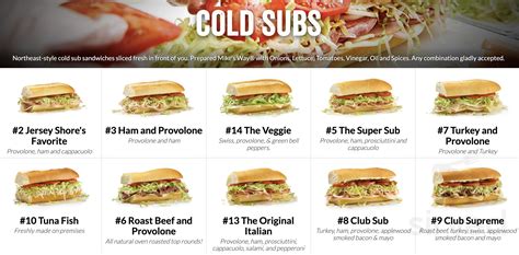 Menu - Woods Cross UT's Jersey Mike's Subs | Sirved