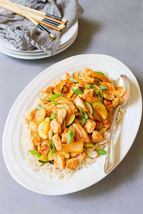 Chicken Kimchi Stir Fry Recipe - Cookin Canuck Easy Dinner Recipe