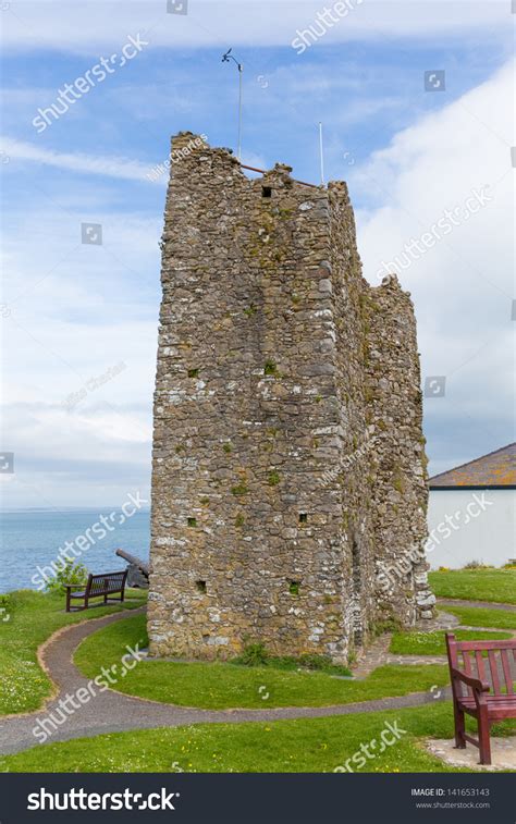 Tenby Castle Ruins Pembrokeshire Wales. Historic Welsh Town On West ...