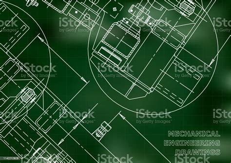 Mechanical Engineering Drawing Blueprints Mechanics Stock Illustration ...