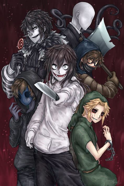 Slender man, jeff the killer, ben drowned, ticcy toby, laughing jack, and 1 more (creepypasta ...