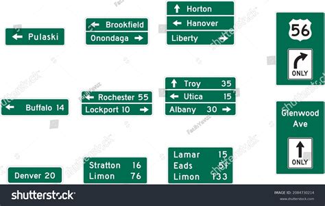 Destination Signs Roundabouts Guide Signs Conventional Stock Vector (Royalty Free) 2084730214 ...