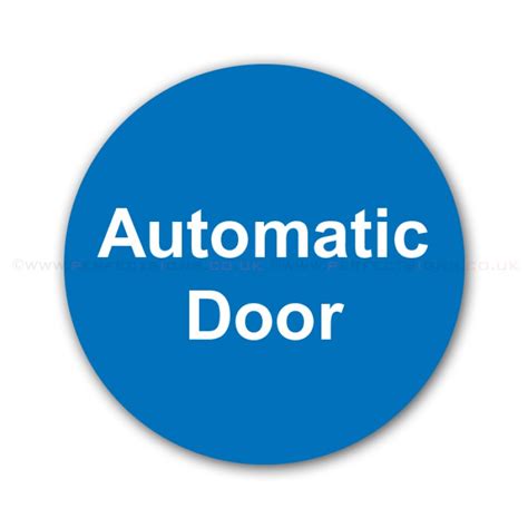 Automatic Door Round Blue Small Sticker