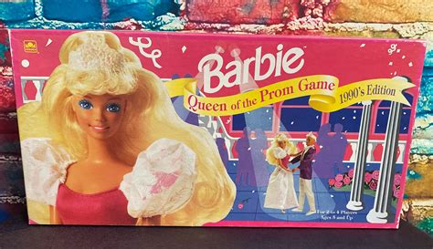 Vintage Golden Barbie Queen Of The Prom Board Game 1990’s Edition Age 5 ...