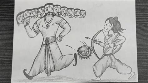 Ravan Pencil Drawing || How To Draw Ravan For Dussehra Festival || Dussehra Drawing || Pencil ...