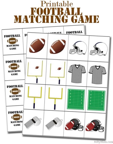 Printable Football Matching Game for Kids – Nifty Mom