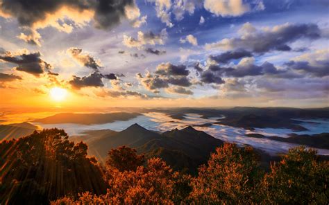 nature, Landscape, Far View, Mountains, Clouds, Sky, Forest, Sunset, River Wallpapers HD ...