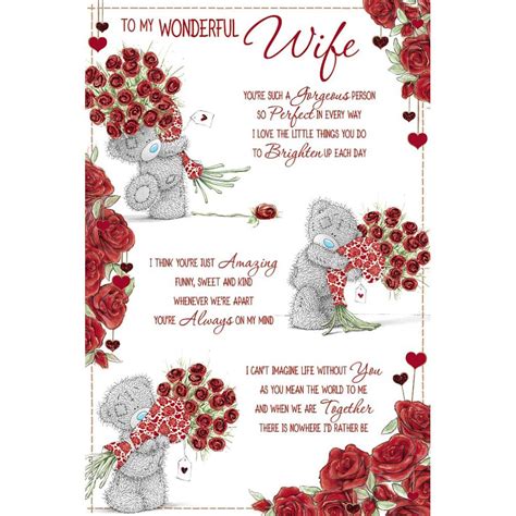 Wonderful Wife Poem Me to You Bear Valentines Day Card (V01MN070) : Me ...