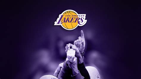 Lakers Logo With Players Hands In Dark Purple Background Basketball HD ...