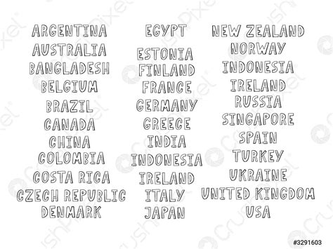 The names of the countries of the world European countries - stock vector 3291603 | Crushpixel