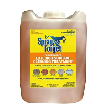 Spray & Forget 5 Gal. Revolutionary Exterior Surface Roof Cleaner Concentrate SFRCP05 - The Home ...