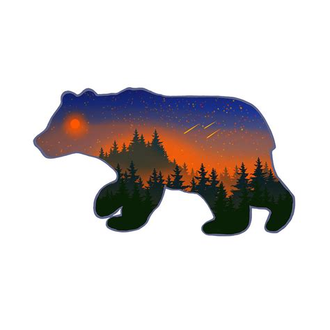 Big Bear - Silhouette Art Digital Art by Anastasiya Malakhova | Pixels